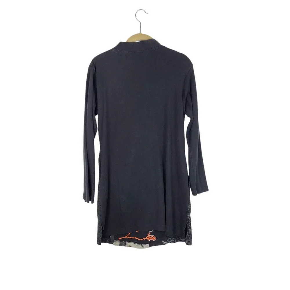 Windhorse Asymmetrical Zip Tunic Jacket Cotton Art Applique Nepal Size Large - Picture 2 of 8